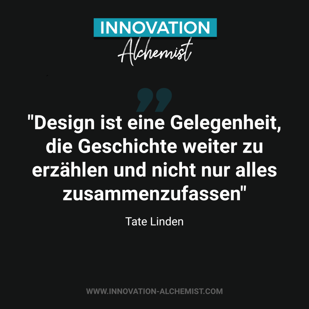 Zitat Innovation: Design ist eine Gelegenheit, die Geschichte weiter zu erzählen und nicht nur alles zusammenzufassen